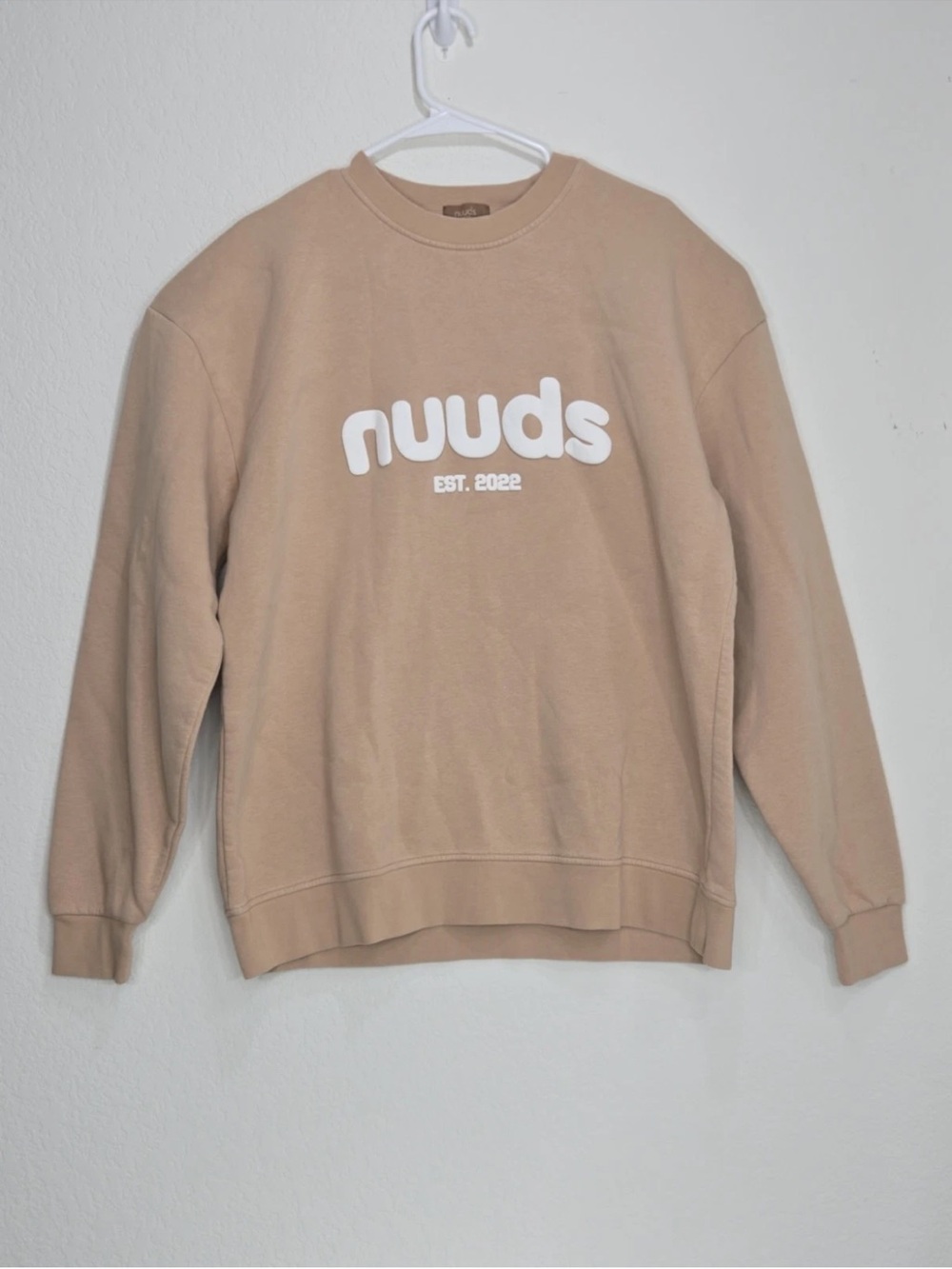 Nuuds Crewneck Birthday Sweatshirt In Sand Size M Womens